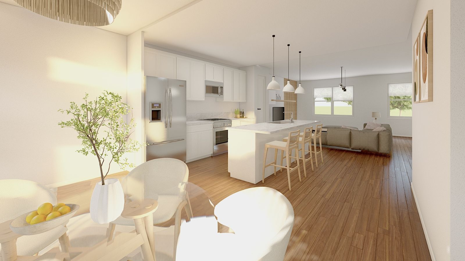 Open kitchen and great room